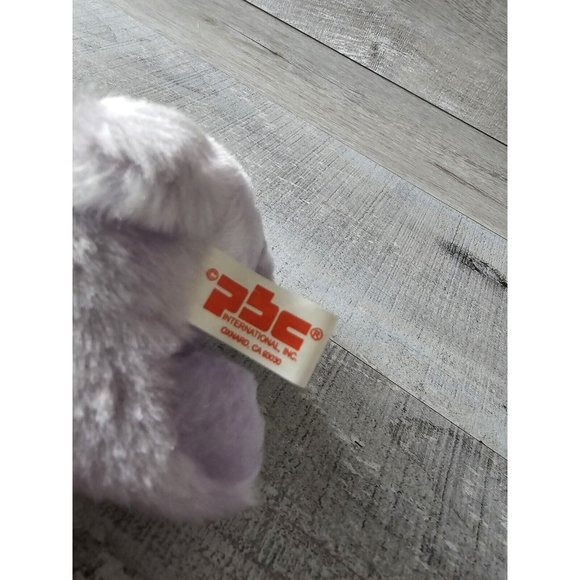 Vintage PBC International Bunny Rabbit Plush Stuffed Animal 7" Purple Easter - Picture 9 of 9